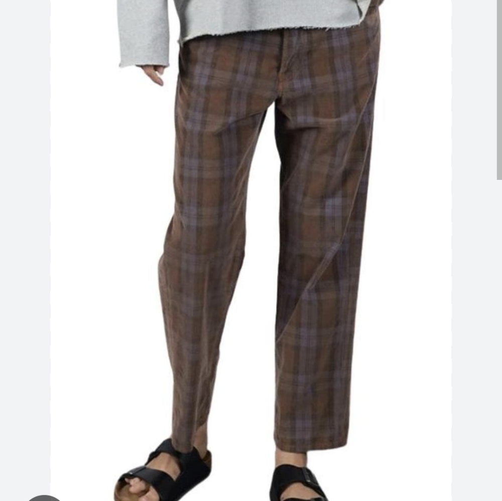 NWT 6397 Shorty Pants in Camel Plaid